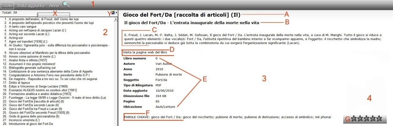 Screenshot del Catalogo generale interattivo